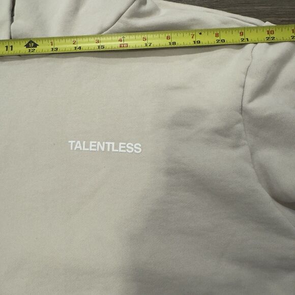 Talentless Hoodie Minimalist Logo Sweatshirt Pullover XL Bone Beige100% Cotton - Picture 6 of 7